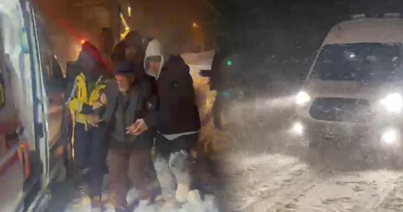 Kar ve tipi geçit vermedi! Ambulans saatler sonra hastaya ulaşabildi