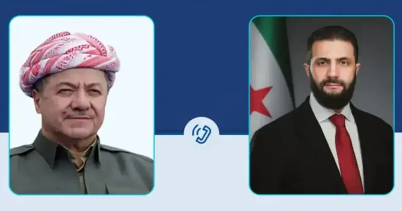 Şara dan flaş telefon diplomasisi: KDP Başkanı Barzani ile görüştü