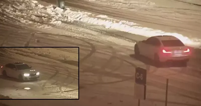 Dinlenme tesisinde karda drift attılar; ehliyeti iptal edildi