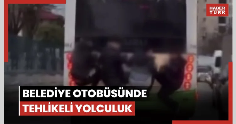 Bursa da belediye otobüsünde tehlikeli yolculuk