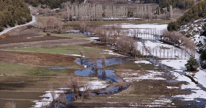 Kar suları taşkına yol açtı, köprü yıkıldı