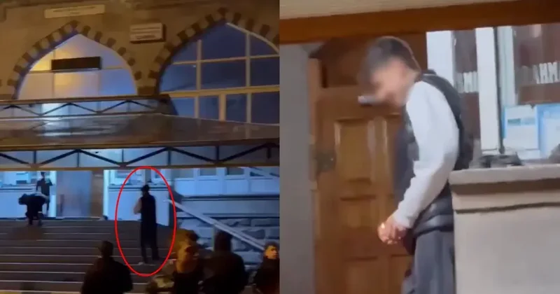 Camide namaz kılanlara torpil atan çocuk gözaltına alındı