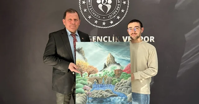 Şampiyon sporcudan Kabakcı ya anlamlı hediye Kayseri Haberleri