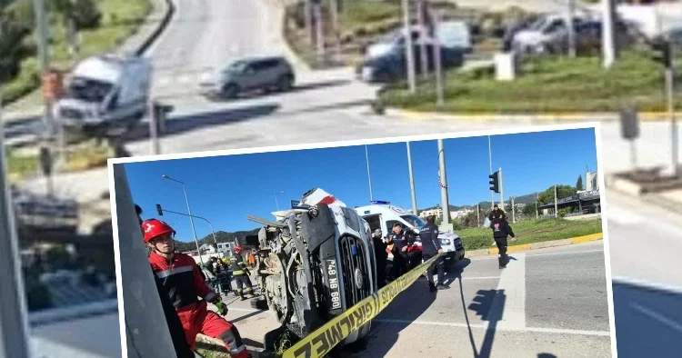 Beklemek yerine yola atladı, manevra yapan ambulans takla attı: 4 yaralı
