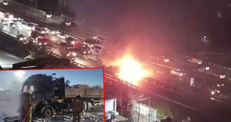 Eyüpsultan da TIR alev alev yandı