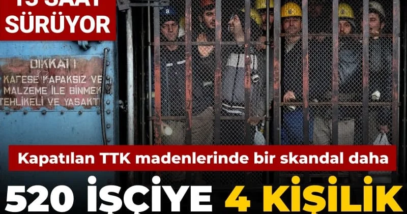 Tahliyesi 13 saat sürüyor! Kapatılan TTK madenlerinde bir skandal daha: 520 işçiye 4 kişilik kurtarma asansörü