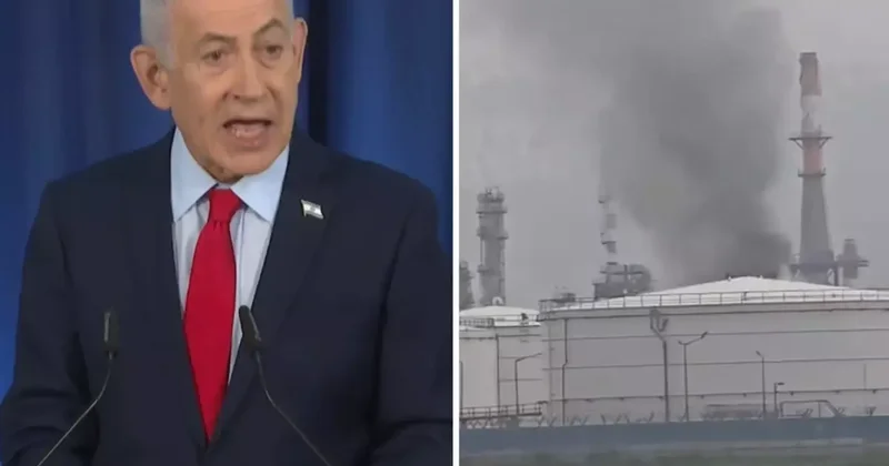 Netanyahu konuşurken, İran İsrail in rafinelerini füzelerle vurdu