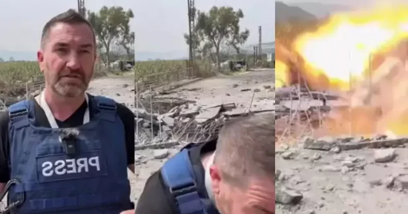 Canlı yayında füze saldırısı: Gazeteciler ölümden döndü