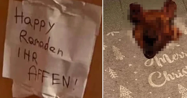 Müslüman ailenin kapısına domuz kafası