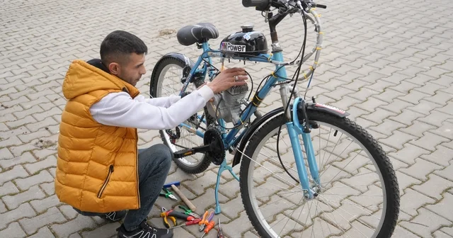 İkinci el bisiklet satın aldı, topladığı malzemelerle mobilete çevirdi Kastamonu Haberleri