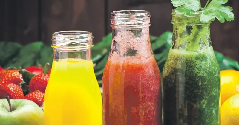 Meyveyi smoothie yapıp için