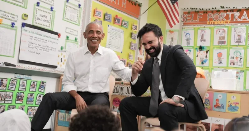 Mamdani ve Obama çocuklarla birlikte şarkı söyledi