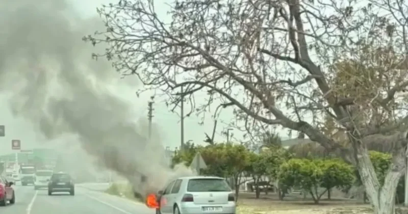 Aydın da seyir halindeki otomobil alev aldı: İtfaiye müdahale etti