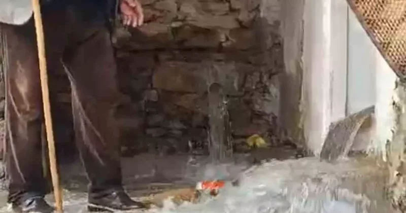 Bahçesaray’da dağlarda kar, mahallede sel