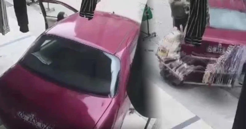 Faciaya ramak kala! El freni çekilmeyen araç son anda durduruldu