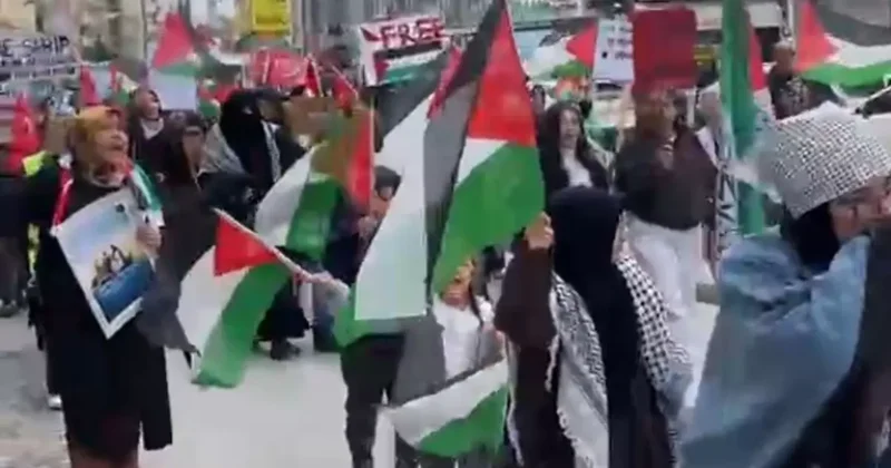 Ereğli’de Filistin’e destek yürüyüşü