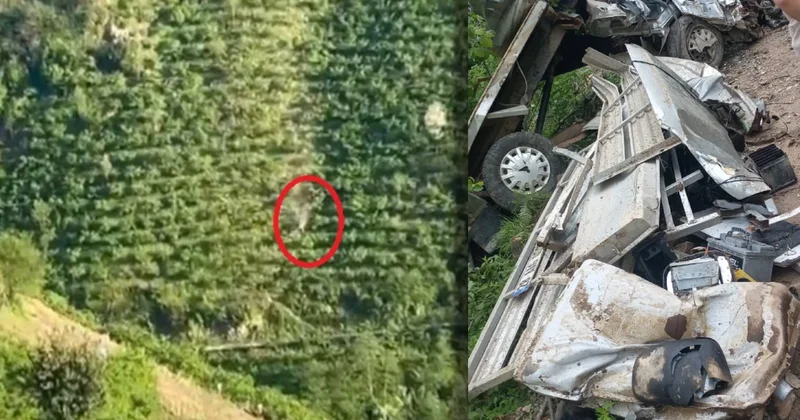Yüzlerce metre taklalar atan kamyonetten mucize kurtuluş Sözcü Gazetesi