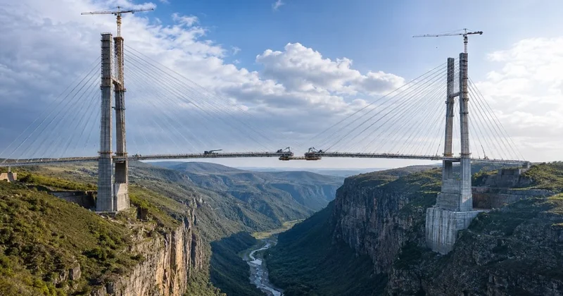 194 metre yükseklikteki köprü iki vadiyi birleştirecek: Uçurumun ortasına dev köprü inşa ediliyor Sözcü Gazetesi
