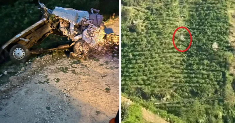 Giresun da Kamyonet Uçuruma Yuvarlandı
