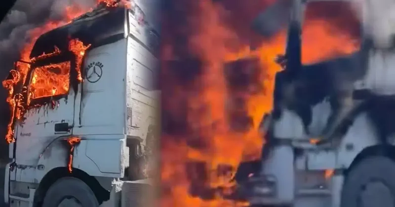 İstanbul da TIR alev alev yandı