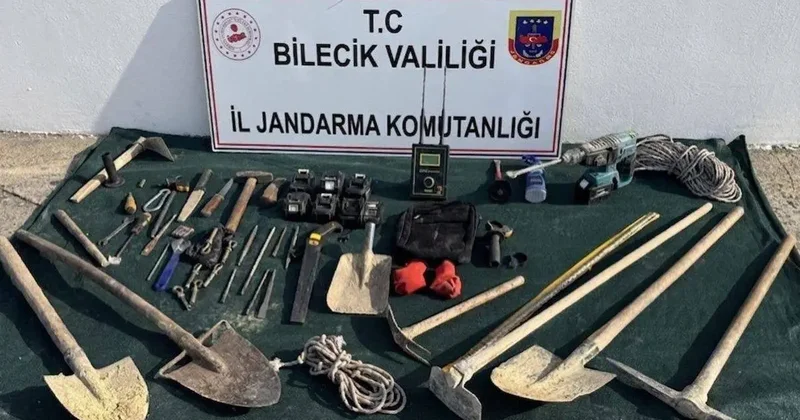 Bilecik’te kaçak kazı yapan 5 kişi suçüstü yakalandı