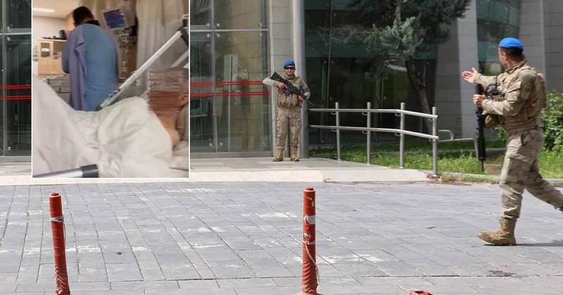 Jandarmanın uzun namlulu silahla operasyon yaptığı hastaneden vahim görüntüler