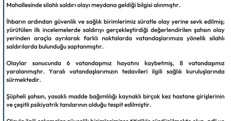 Tarsus taki Silahlı Saldırıda 6 Ölü, 8 Yaralı