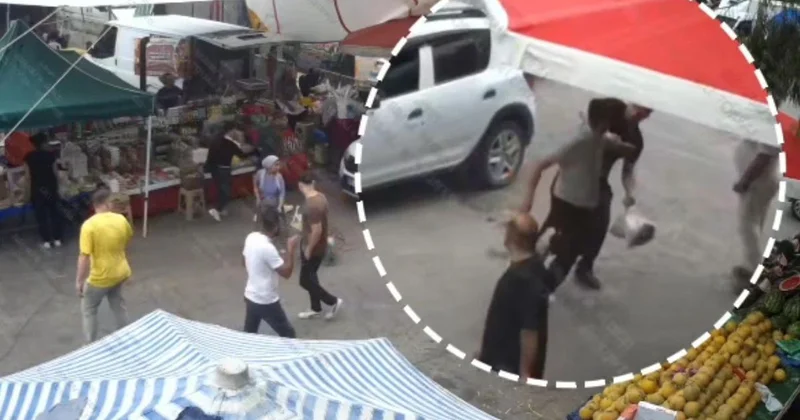 İzmir de pazarda izinsiz tezgah açmaya kalkan şahıs zabıtaya saldırdı