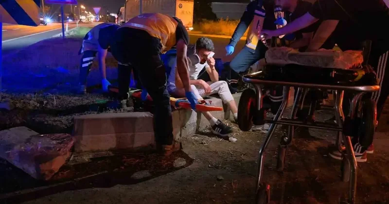 Direksiyon hakimiyetini kaybeden motosiklet sürücüsü ağır yaralandı