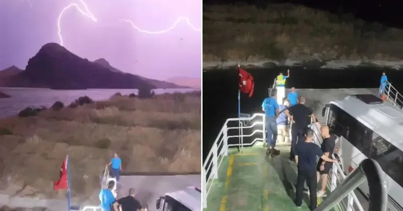Elazığ da fırtına etkili oldu: Feribot iskeleye yanaşamadı