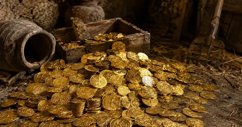 Terk edilmiş köyde tarihi keşif! Eski ahırın altından kilolarca altın çıktı