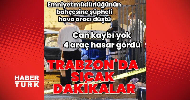 Trabzon Arsin’de emniyet bahçesine düşen cisim 4 araca zarar verdi