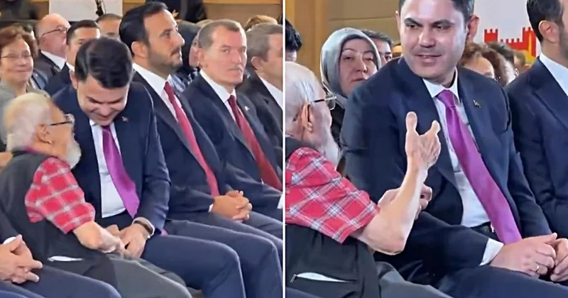 Kura töreninde korumaları aşan sevgi: Yaşlı amcanın Bakan Kurum’la gülümseten anları
