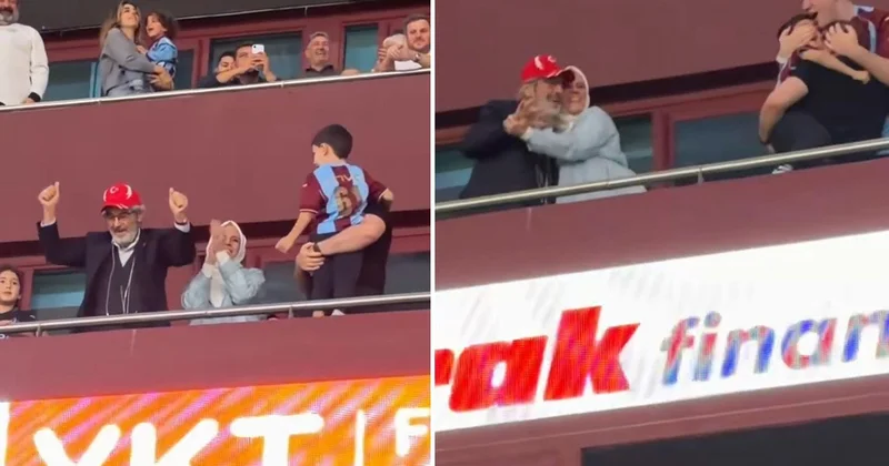 Trabzonspor gol attıkça Berat Albayrak ve ailesi coştu