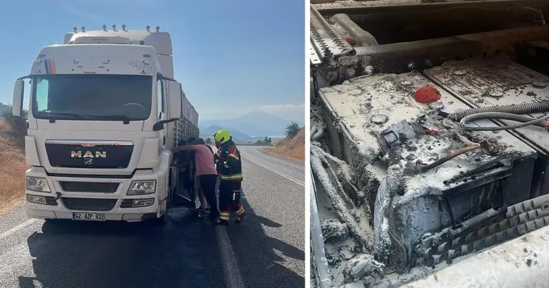 Faciadan dönüldü: Sındırgı’da seyir halindeki araçta yangın çıktı