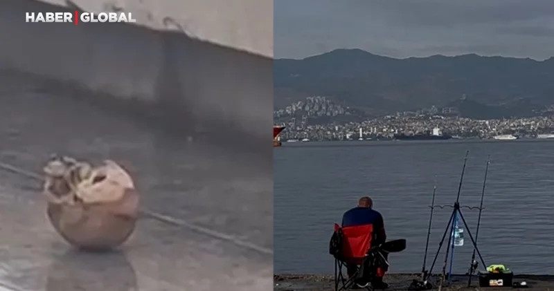 İzmir de oltaya kafatası takılmıştı: O anlara ait yeni görüntüler ortaya çıktı