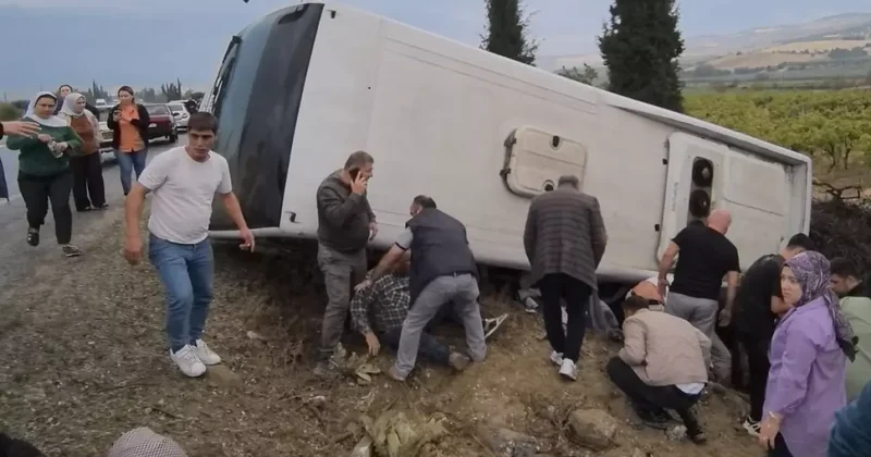 Denizli de tur midibüsü şarampole devrildi: 1 ölü, çok sayıda yaralı var