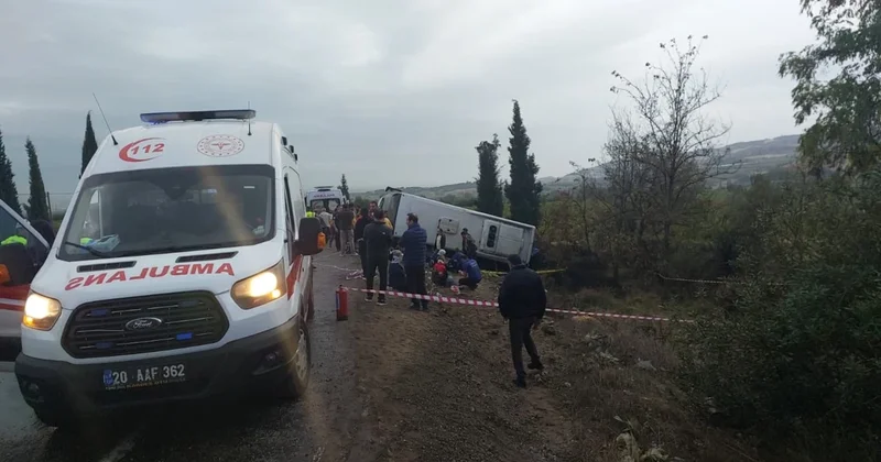 Denizli de can pazarı! Midibüs devrildi; 1 ölü, 32 yaralı Sözcü Gazetesi