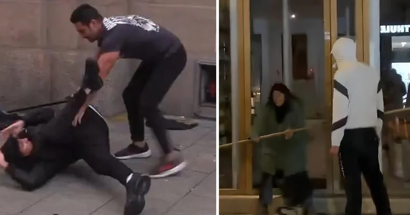 Fransa da esnaf dükkanını yağmacılardan sopayla korumaya çalıştı