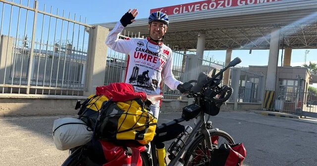 Rüyasını gerçekleştirmek için umreye giden bisikletli, Suriye ye geçti Hatay Haber Habertürk Yerel Haberler