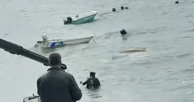 Lodosun batırdığı tekneler vinçle denizden çıkarılıyor Bursa Haber Habertürk Yerel Haberler