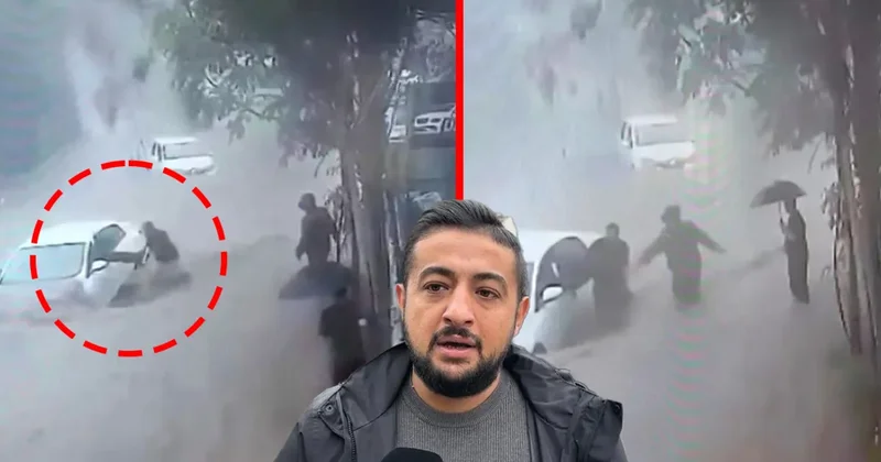 Ayazağa’daki sel felaketinde canı pahasına suya atladı! Mahsur kalan sürücüyü aracın ön camından böyle çıkardı
