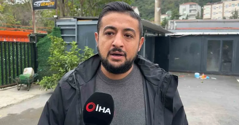 Sarıyer de sel sularına giren esnaf, araçta mahsur kalan sürücünün hayatını kurtardı