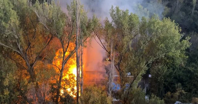 Bağ evindeki yangında piknik tüpü bomba gibi patladı Nevşehir Haber Habertürk Yerel Haberler