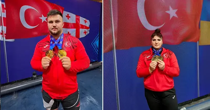 Genç milli halterciler Selahhattin Altın ve Tuana Süren, Avrupa şampiyonu oldu
