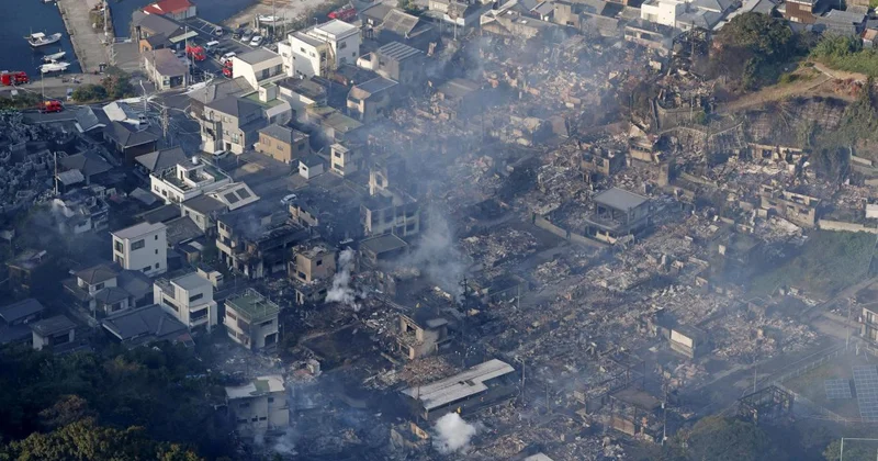 Japonya da büyük yangın: 170 ten fazla bina hasar gördü