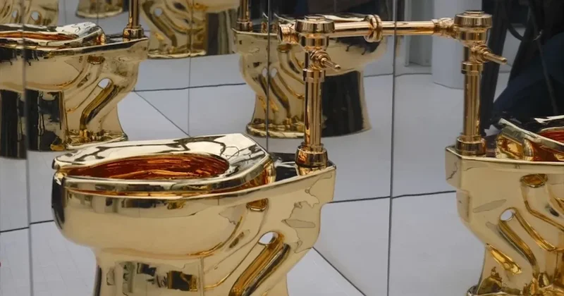 Som altın tuvalet rekor fiyata satıldı: Açık artırma 10 milyon dolardan başladı Sözcü Gazetesi