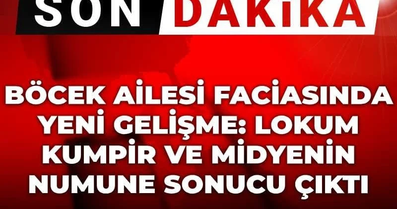 Son Dakika Böcek ailesi faciasında yeni gelişme: Lokum kumpir ve midyenin numune sonucu ortaya çıktı