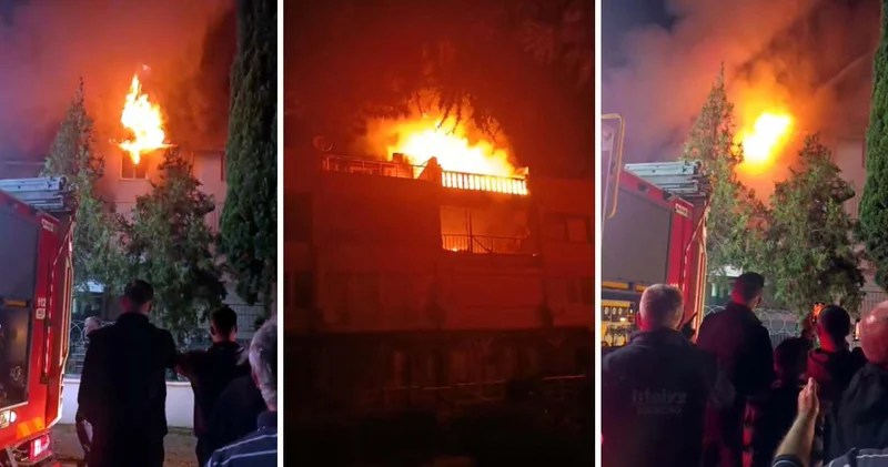 Tekirdağ da korkutan yangın! 3 katlı bina alev alev yandı