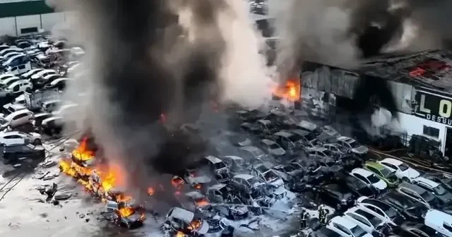 İspanya nın başkenti Madrid de dev yangın VİDEO İZLE